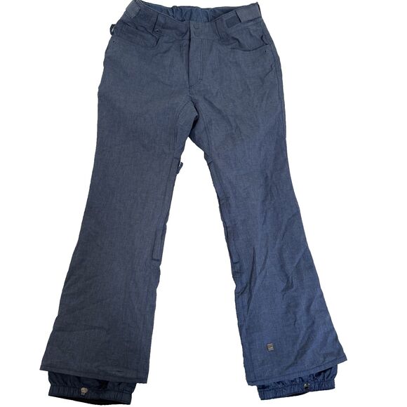 Quiksilver Mens Utility Blue Quiktech 8.000mm Slim Fit Snow Pants Sz M - Picture 1 of 9